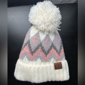 Pom Pom beanie - super soft and warm! Never been worn